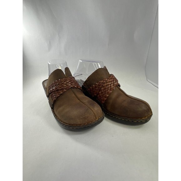 b.o.c born concept leather women's brown clogs mules size 10 pre-owned - Picture 3 of 15